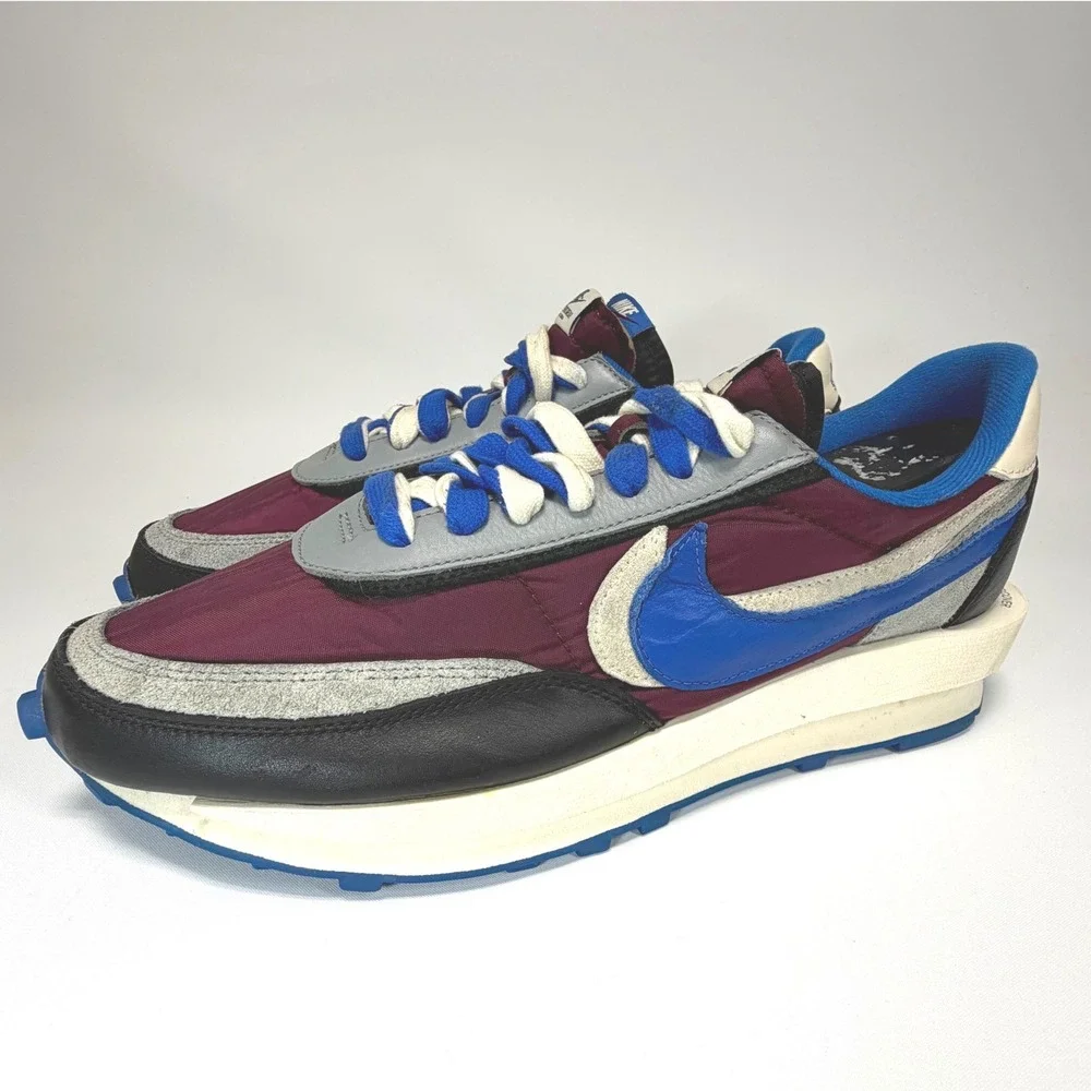 Nike Undercover Sacai LDWaffle Sneakers Men's 12.5 Burgundy Blue DJ4877-600 - Picture 1 of 10